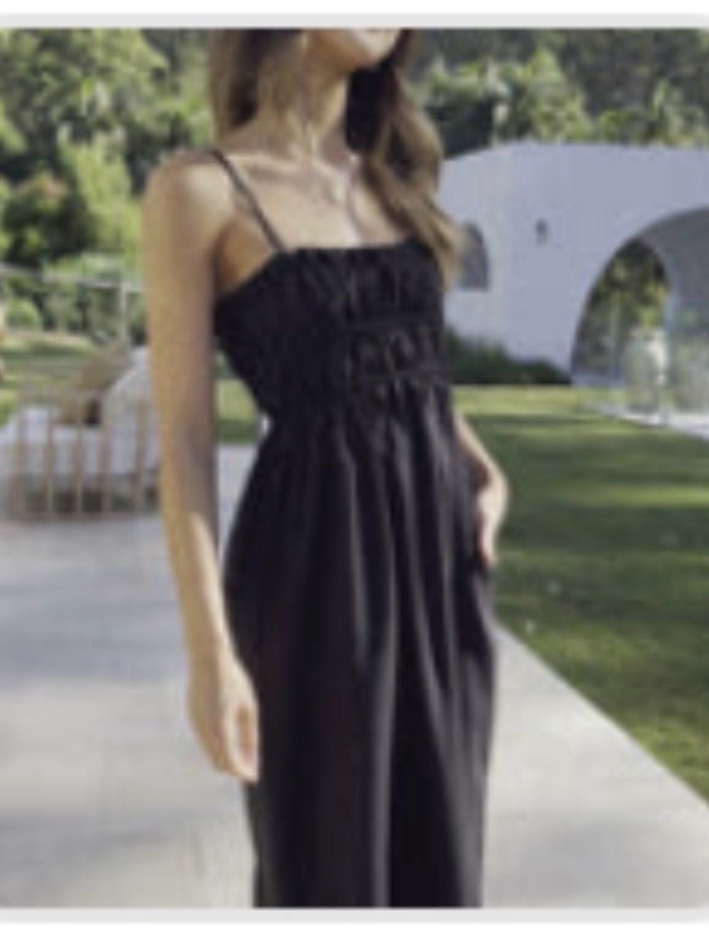 Billy J Black Jessica Midi Dress with Thin Adjustable Straps